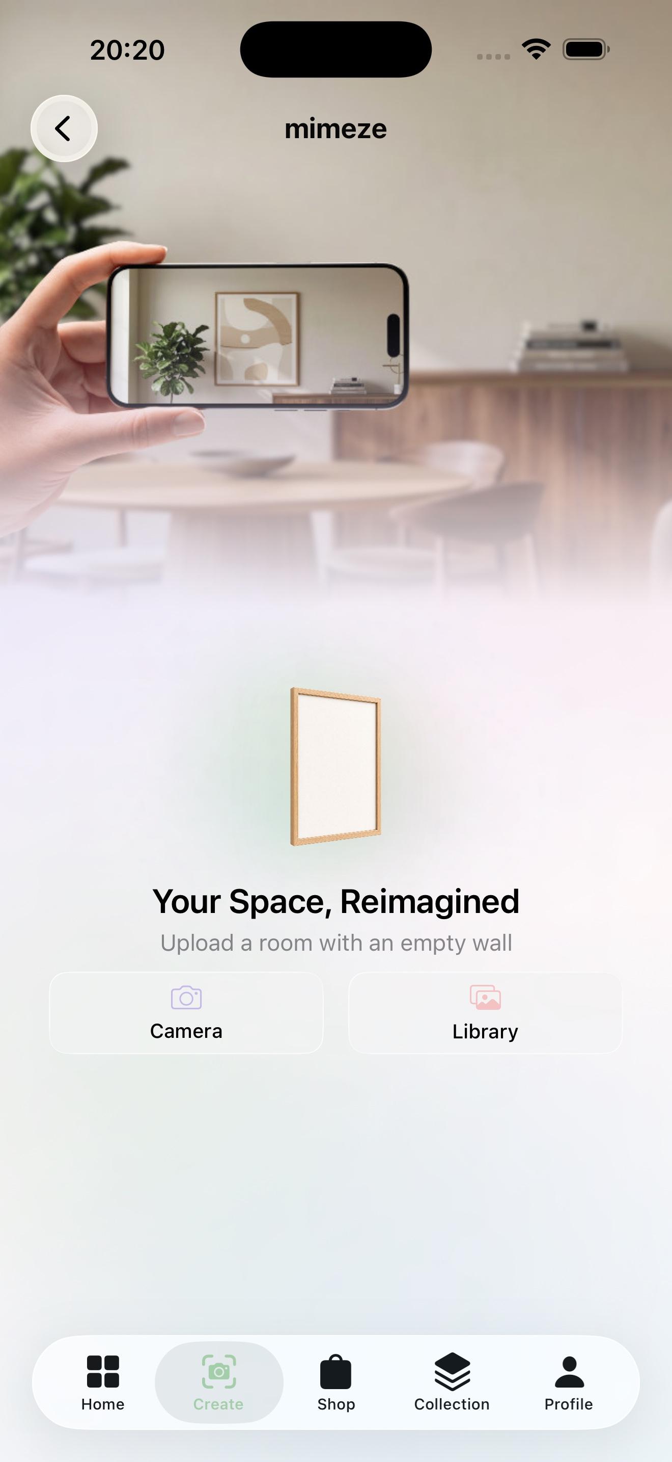 Room capture app screen